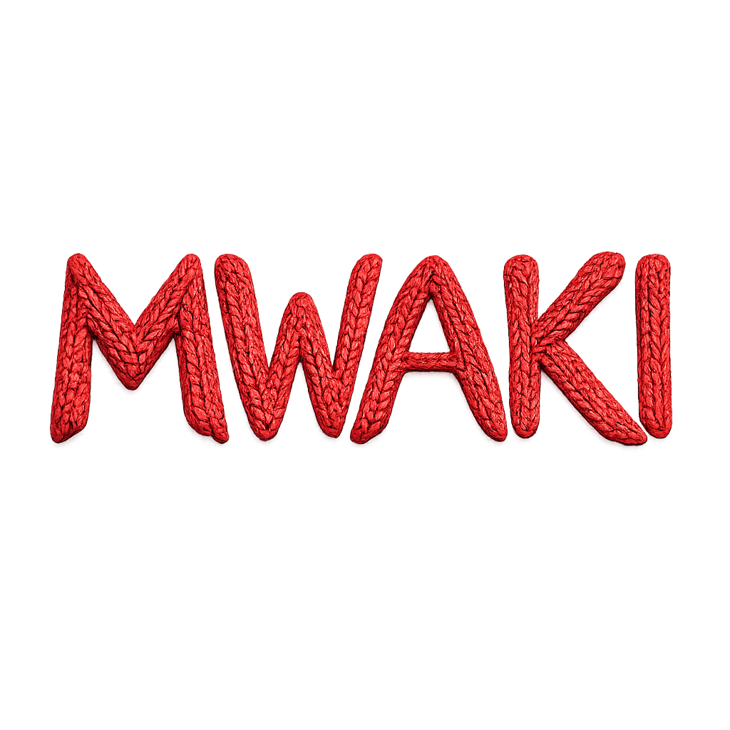MWAKI knitted red signature logo