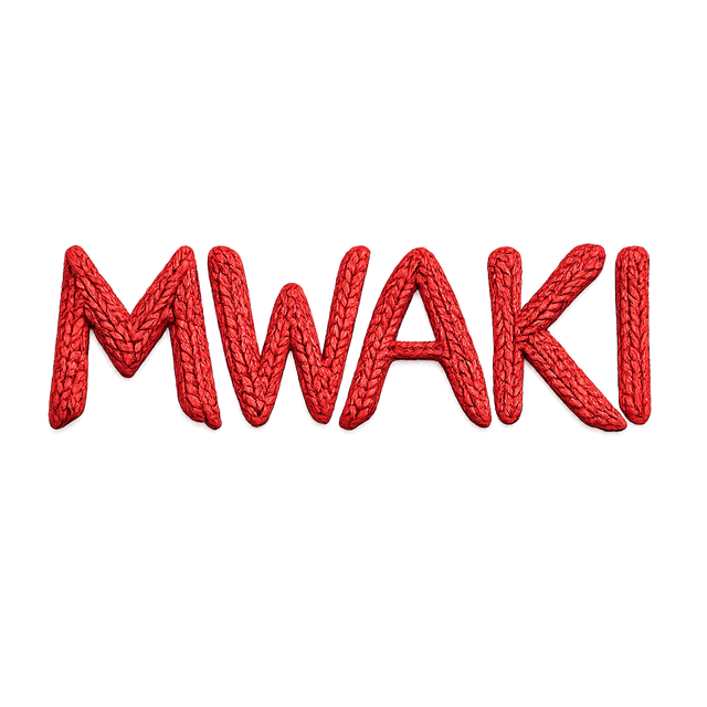 MWAKI knitted red signature logo