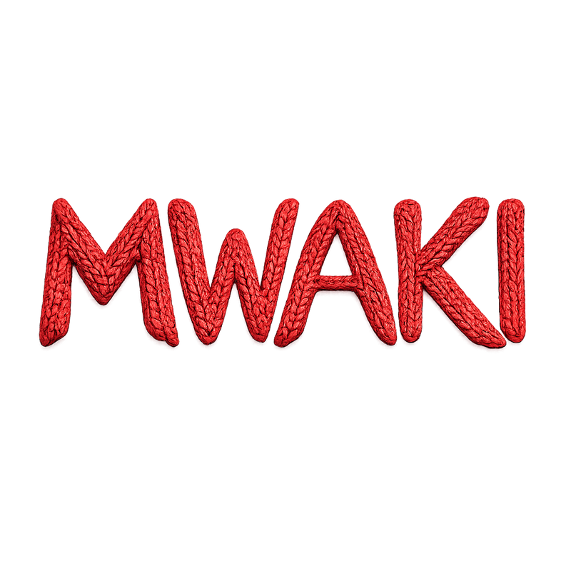MWAKI knitted red signature logo